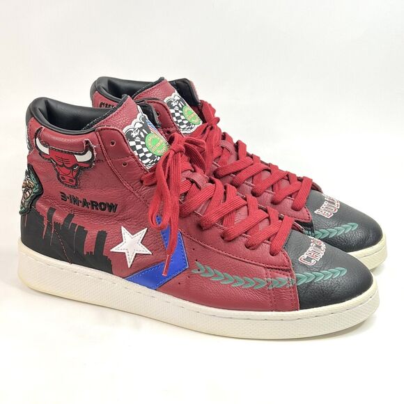 Converse x ChinaTown Market Pro Leather Hi Chicago Bulls Men 10 Sneakers 171241C - Picture 1 of 10